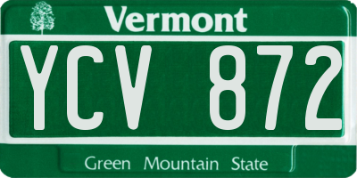 VT license plate YCV872
