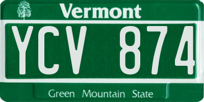 VT license plate YCV874