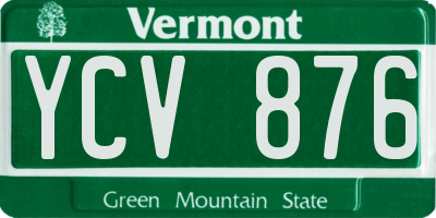 VT license plate YCV876