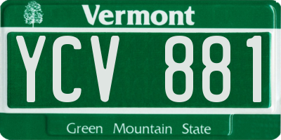 VT license plate YCV881