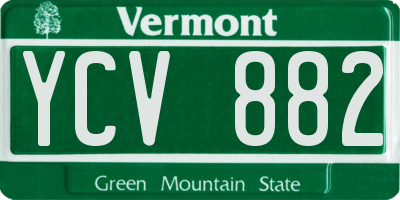 VT license plate YCV882