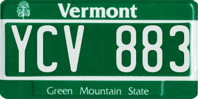 VT license plate YCV883