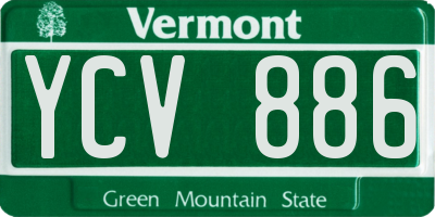 VT license plate YCV886