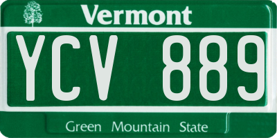 VT license plate YCV889