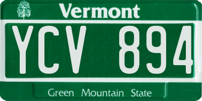 VT license plate YCV894