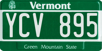 VT license plate YCV895
