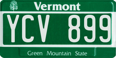 VT license plate YCV899