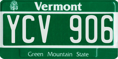 VT license plate YCV906