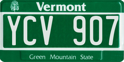 VT license plate YCV907