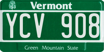 VT license plate YCV908