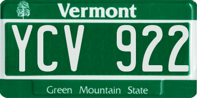 VT license plate YCV922