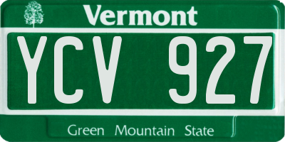VT license plate YCV927