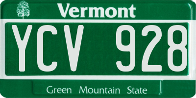 VT license plate YCV928