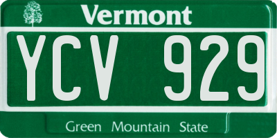 VT license plate YCV929