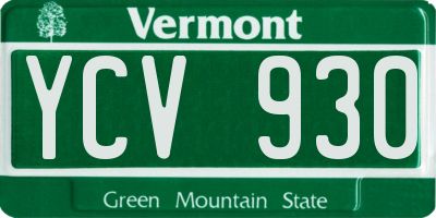 VT license plate YCV930
