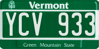 VT license plate YCV933