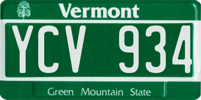 VT license plate YCV934