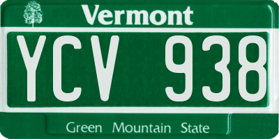 VT license plate YCV938