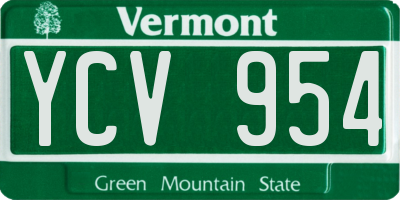 VT license plate YCV954
