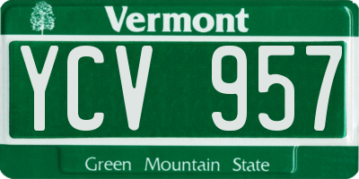 VT license plate YCV957