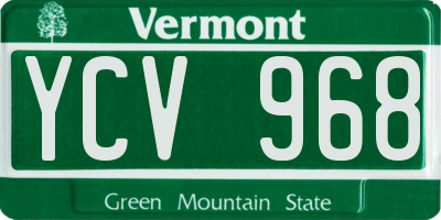 VT license plate YCV968