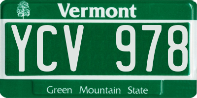 VT license plate YCV978