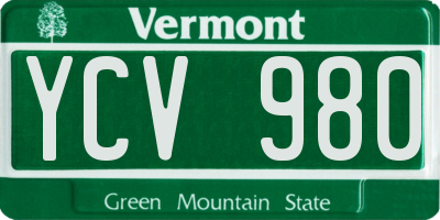 VT license plate YCV980