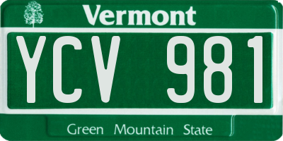 VT license plate YCV981
