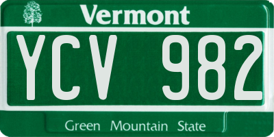VT license plate YCV982