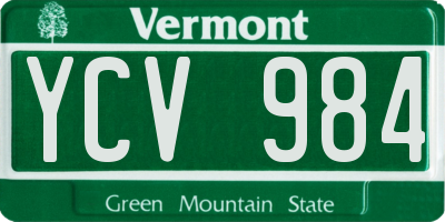 VT license plate YCV984