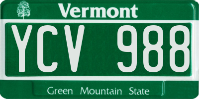 VT license plate YCV988