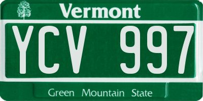 VT license plate YCV997