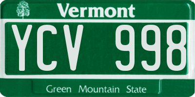 VT license plate YCV998