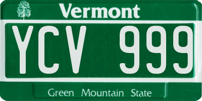 VT license plate YCV999