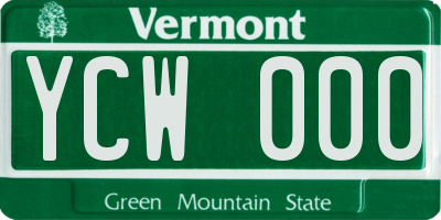 VT license plate YCW000