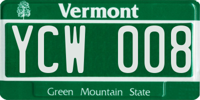 VT license plate YCW008