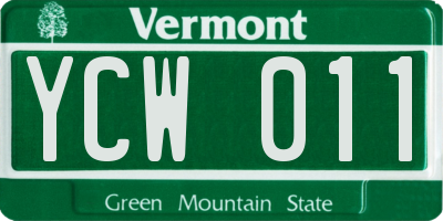 VT license plate YCW011
