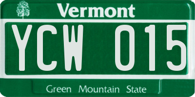 VT license plate YCW015