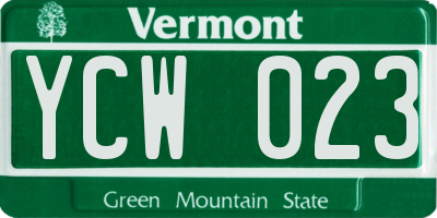 VT license plate YCW023