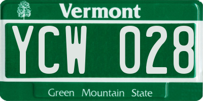 VT license plate YCW028