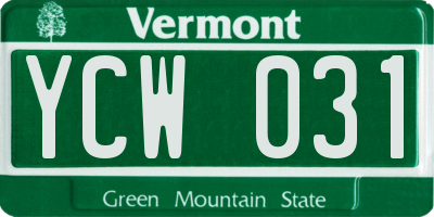 VT license plate YCW031