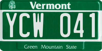 VT license plate YCW041
