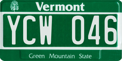 VT license plate YCW046