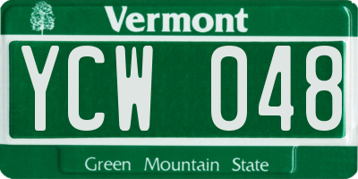 VT license plate YCW048