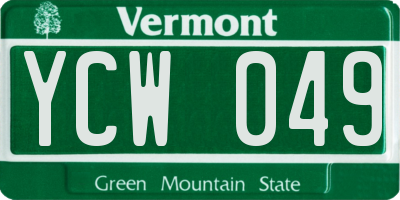 VT license plate YCW049