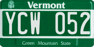 VT license plate YCW052