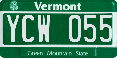 VT license plate YCW055