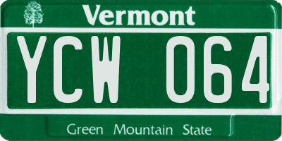 VT license plate YCW064
