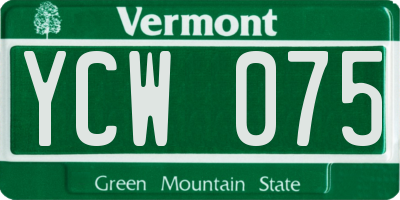 VT license plate YCW075