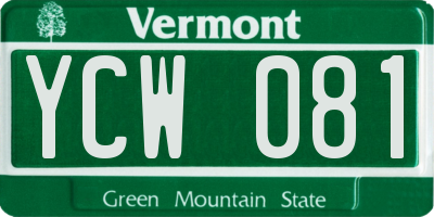 VT license plate YCW081